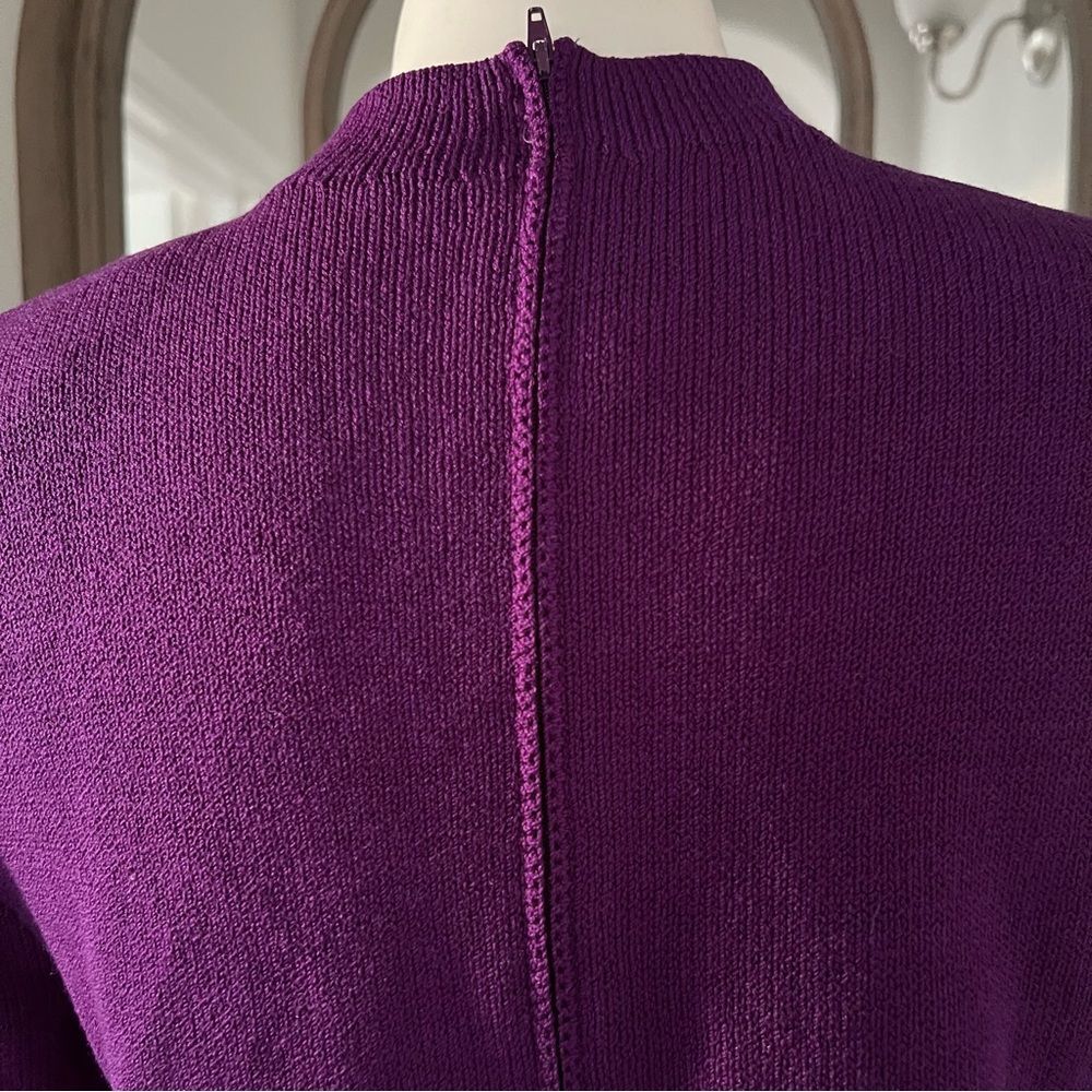 ST. JOHN Couture Purple Sweater Dress, New, Size 8 - Picture 8 of 14